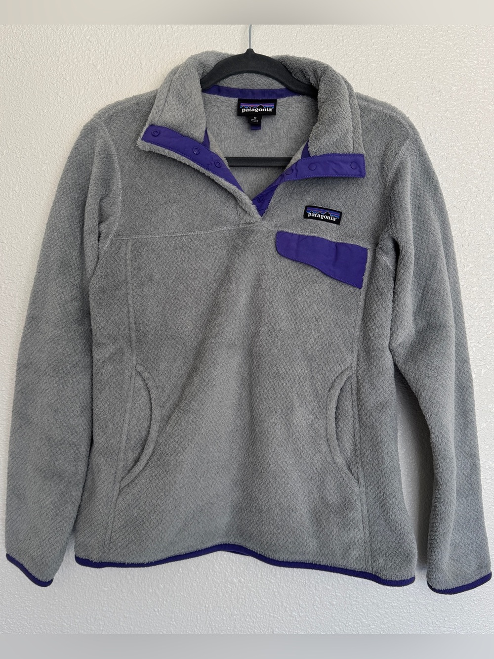 Patagonia Size M Re-Tool Snap T Pullover Fleece in Gray Kangaroo Pocket